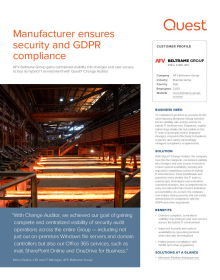 Manufacturer ensures security and GDPR compliance