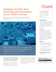 Database DevOps team automates synchronization across 7,600 schemas