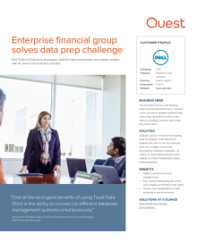 Dell: Enterprise financial group solves data prep challenge