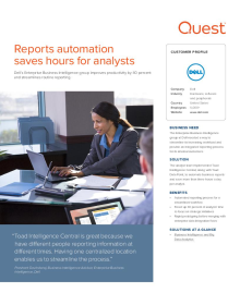 Dell: Reports Automation Saves Hours of Analysis