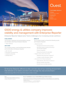 G500 energy & utilities company improves visibility and management with Enterprise Reporter