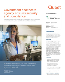 Government healthcare agency ensures security and compliance