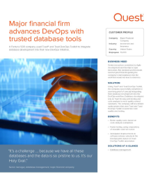 Major Financial Firm Advances DevOps with Trusted Database Tools