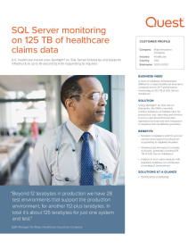 SQL Server monitoring on 125 TB of healthcare claims data