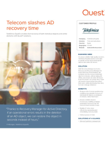 Telefónica España slashes AD recovery time with Recovery Manager