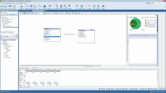 How to build a query in Toad Data Point