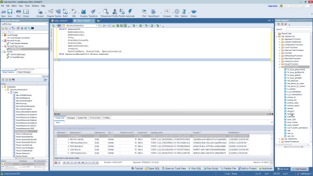 How to use the SQL editor tool in Toad Data Point