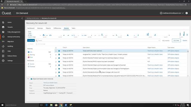Recovering Azure application assignments with On Demand Recovery